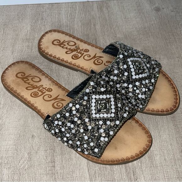 Lulu’s Suzanna Rhinestone Mules Flats Slides Size 9.5 - Picture 1 of 5